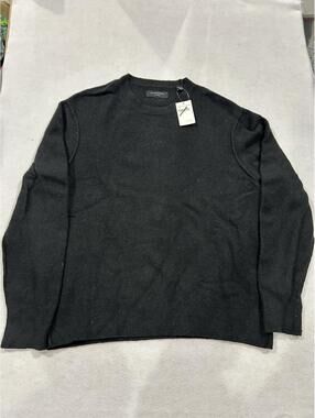 Allsaints Patern Crew Sweater Pullover Viscose Wool Blend Black Men's Size XL
